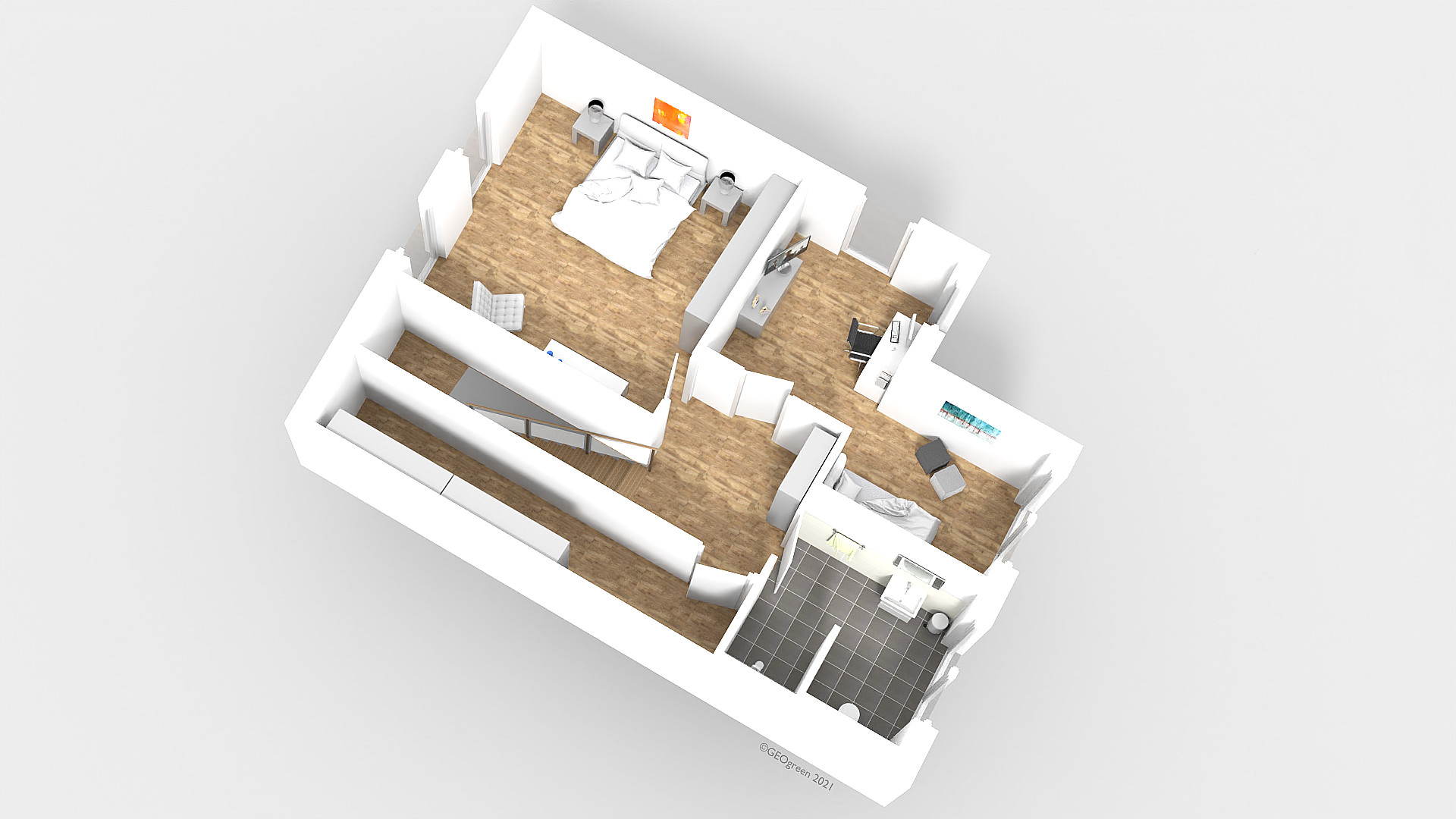 Grundriss einer 3,5-Zimmer-Wohnung